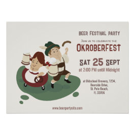 Lustigt bayerskt par inbjudan till Oktoberfest-tec Perfect Poster