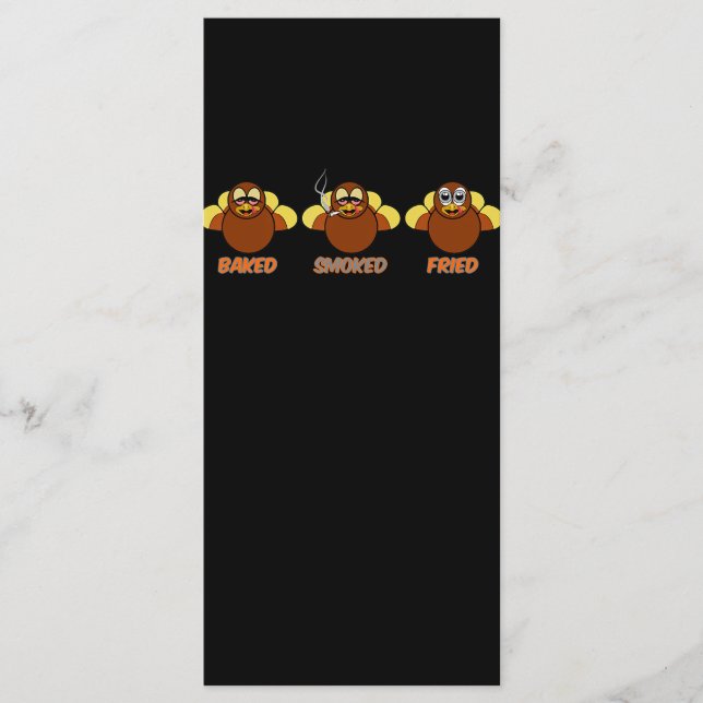 Lustigt BBBQ Baked Rökt Fried Turkiet Meny (Framsida)