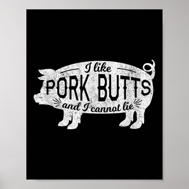Lustigt Bbq Gift jag gillar Gris Gris-knölar och j Poster (Framsidan)