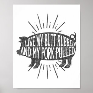 Lustigt Bbq-grafik.. Jag gillar min knölgummi och Poster