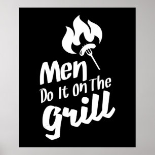 Lustigt BBQ Manar gör det på galler och rök Poster