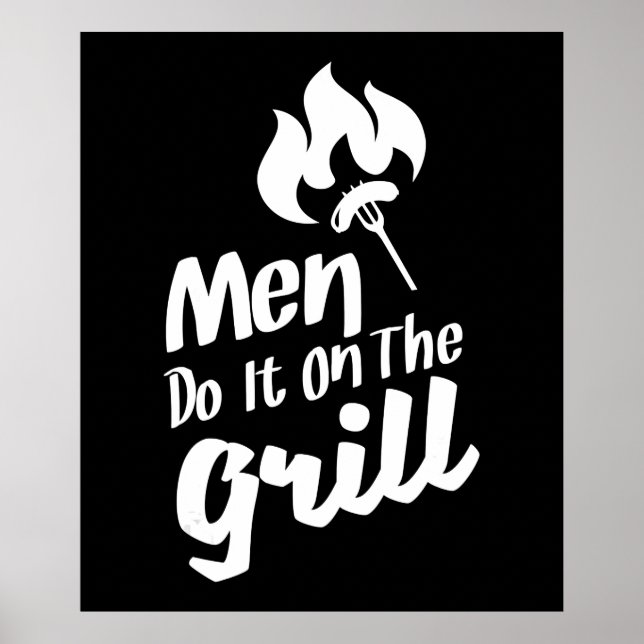 Lustigt BBQ Manar gör det på galler och rök Poster (Framsidan)
