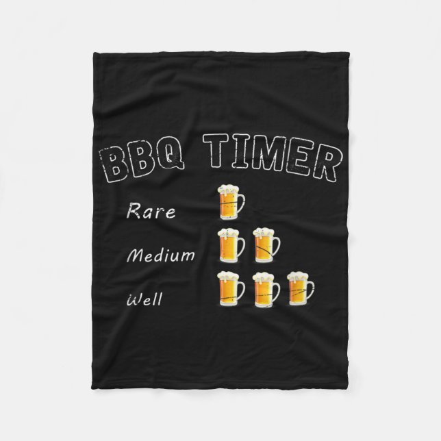Lustigt Bbq rökte stökrött öl Drinking Gift Barbec Fleecefilt (Framsidan)