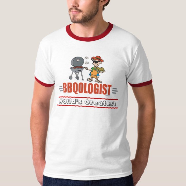Lustigt BBQ Tee Shirt (Framsida)