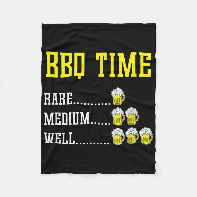 Lustigt Bbq Timer Beer Drinking Gift Rökt Kött Pub Fleecefilt (Framsidan)