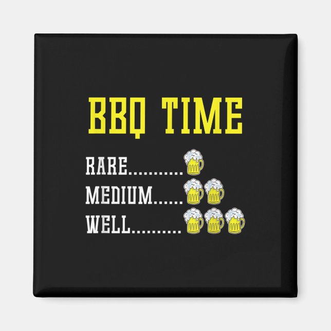 Lustigt Bbq Timer Beer Drinking Gift Rökt Kött Pub Magnet (Framsidan)