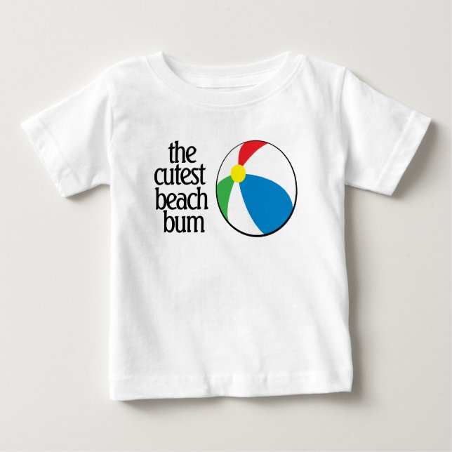 Lustigt Beach Bum med Beach Boll T Shirt (Framsida)