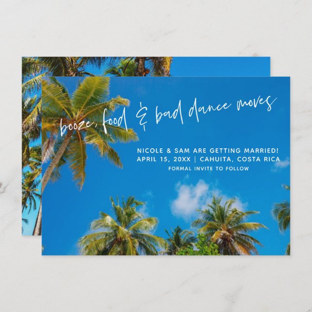 Lustigt Beach-fotot Spara datum Spara Datumet (Fram/baksida)