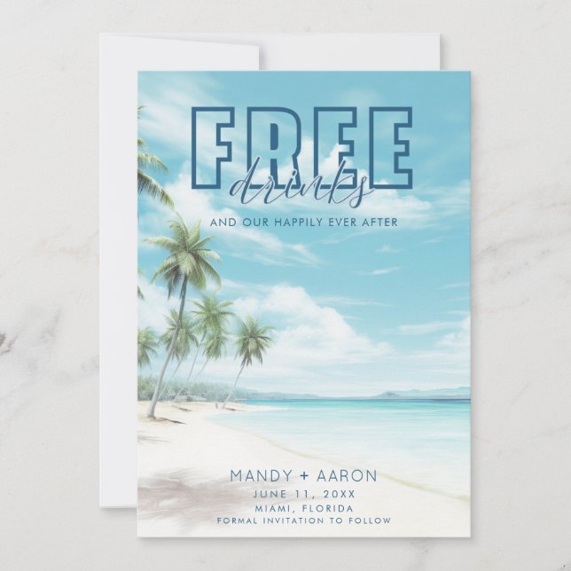 Lustigt Beach-fotot Spara datum Spara Datumet (Framsida)