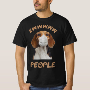 Lustigt beagiskt med ansikte mask nytt folk hund ä t shirt