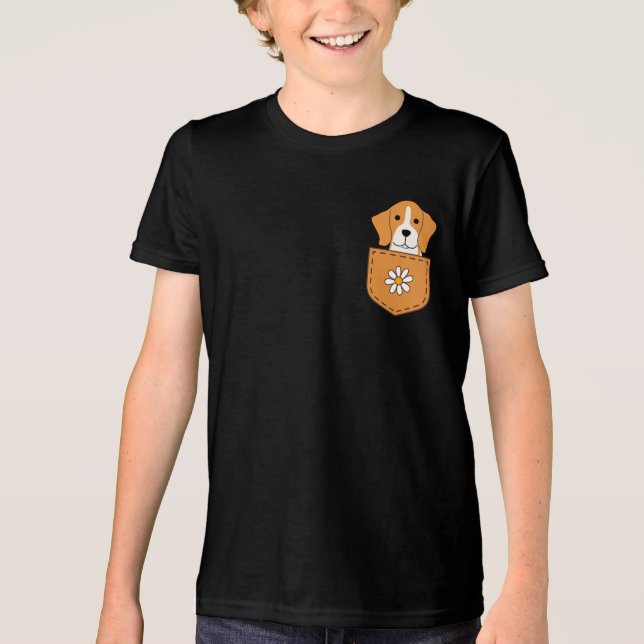 Lustigt Beagle-Hund i Pocket T Shirt (Framsida)