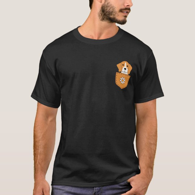 Lustigt Beagle-Hund i Pocket T Shirt (Framsida)
