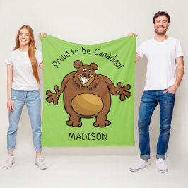 Lustigt Bear anpassningsbar text och färg filtar