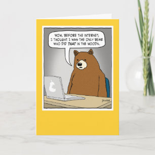 Lustigt Bear Surfing Internet Kort