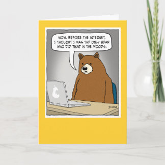 Lustigt Bear Surfing Internet Kort