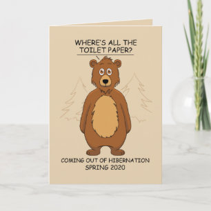 Lustigt Bear ur Hibernation Tecknad Kort