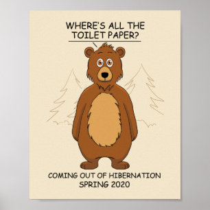 Lustigt Bear ur Hibernation Tecknad Poster