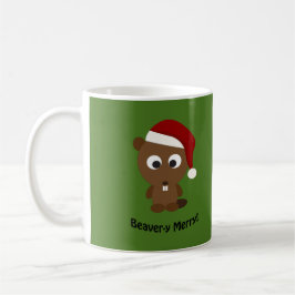 Lustigt Beaver-y Merry! Santa Beaver Kaffemugg