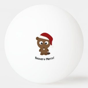 Lustigt Beaver-y Merry! Santa Beaver Pingisboll