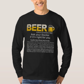 Lustigt Beer, fråga Doktor om det är höger t-shirt