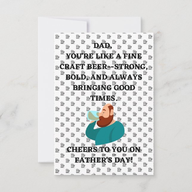Lustigt Beer Quote Fars dag kort starkt och djärvt (Framsida)