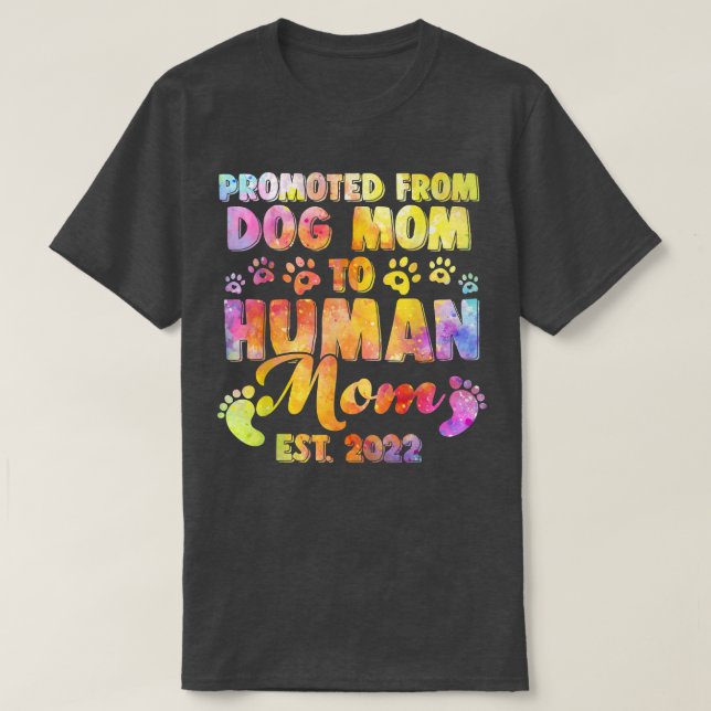 Lustigt befordrad från Mamma till Human Mamma Est  T Shirt (Design framsida)