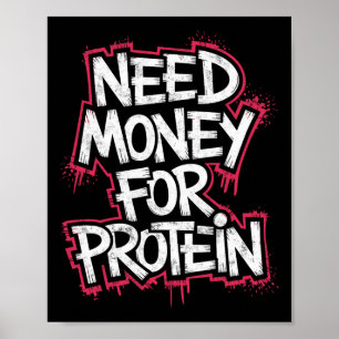 Lustigt behov av pengar för proteinursarbetets Jok Poster