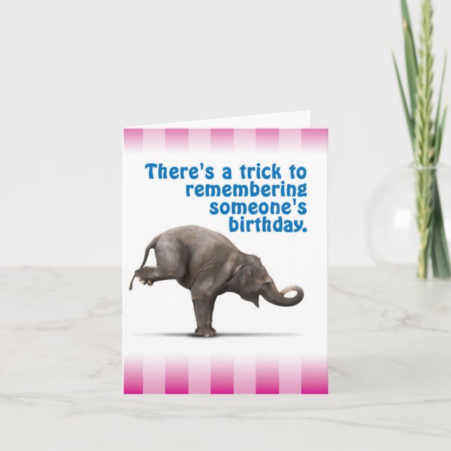 Lustigt beprövat födelsedagskort - försök att komm kort (Framsida)