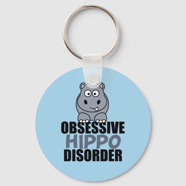 Lustigt besatt hippo-sjukdom nyckelring (Framsida)