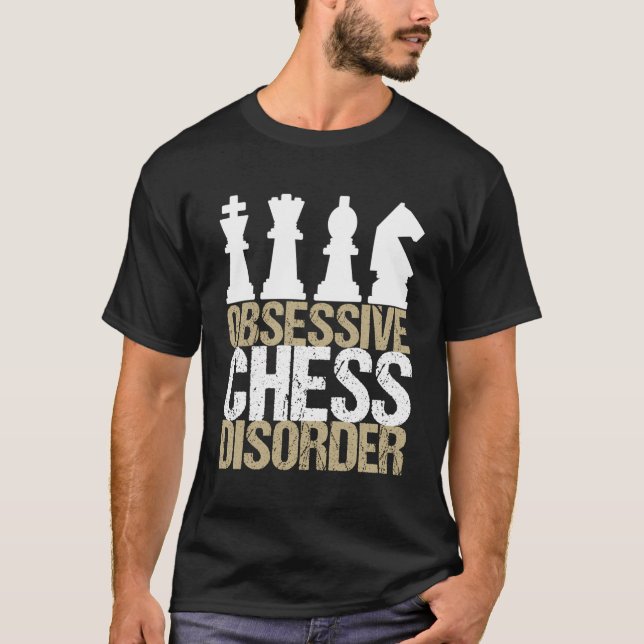 Lustigt besatt schackstörning t shirt (Framsida)
