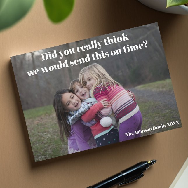 Lustigt besökt julfamilj Foto Sarcastic Julkort (Skapare uppladdad)