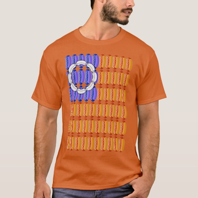 Lustigt Betsy Ross Flagga Hett-dagspresent för het T Shirt (Framsida)