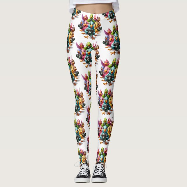 Lustigt bevaka Birdies Shutterbugs Leggings (Framsida)