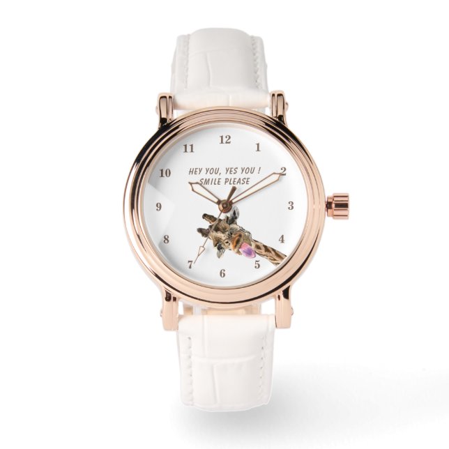 Lustigt bevakning med spelfull Giraffe - Smile Armbandsur (Framsida)