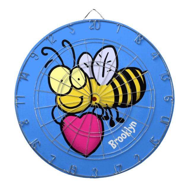 Lustigt bi med tecknad av hjärtat darttavla (Framsidan)