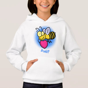 Lustigt bi med tecknad av hjärtat t shirt