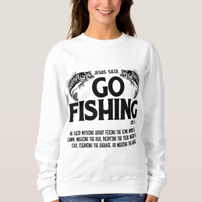 Lustigt bibeltal, Jesus sa att han fiskade Luke 5  T Shirt (Framsida)