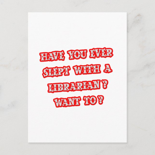 Lustigt bibliotekariskt Plocka-up-rad Vykort (Framsida)