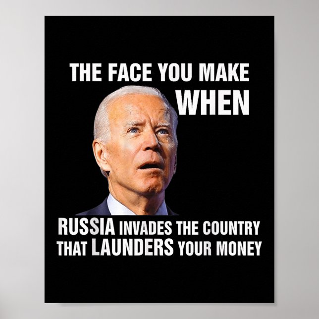 Lustigt biden Ansikte när Ryssland invaderar Poster (Framsidan)