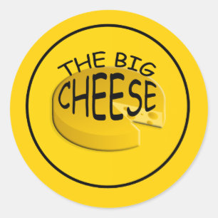 Lustigt Big Cheese Chef Sticker Runt Klistermärke