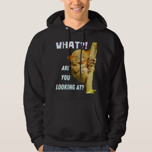 Lustigt Big Eyed Tarsier vad du Tittar på Hoodie