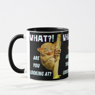 Lustigt Big Eyed Tarsier vad du Tittar på Mugg