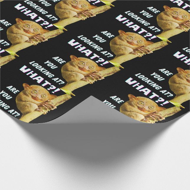 Lustigt Big Eyed Tarsier vad du Tittar på Presentpapper (Hörn)