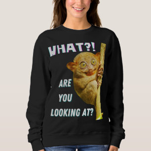 Lustigt Big Eyed Tarsier vad du Tittar på T Shirt