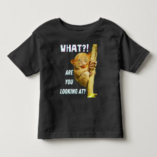 Lustigt Big Eyed Tarsier vad du Tittar på T Shirt