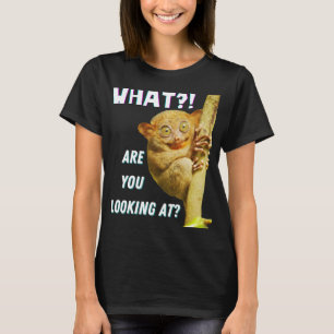 Lustigt Big Eyed Tarsier vad du Tittar på T Shirt