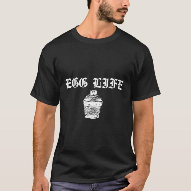 Lustigt Big Grönt Bbq Pit Egg Smoker Pitmaster Gri T Shirt (Framsida)