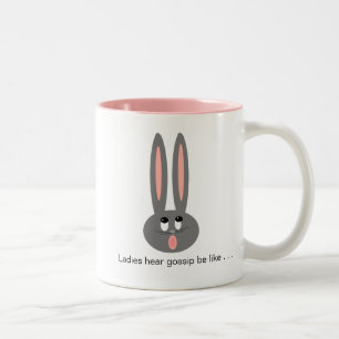 Lustigt Big Öron Bunny Dam Gossip-kaffe Mugg