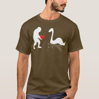 Lustigt Bigfoot Holeart för Valentines day Sas T Shirt