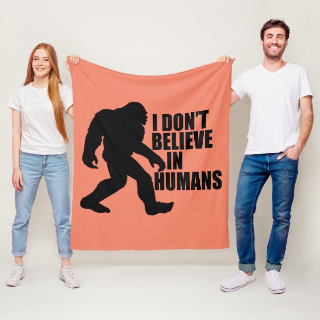 Lustigt Bigfoot-I tror inte på människor Fleecefilt (På plats)